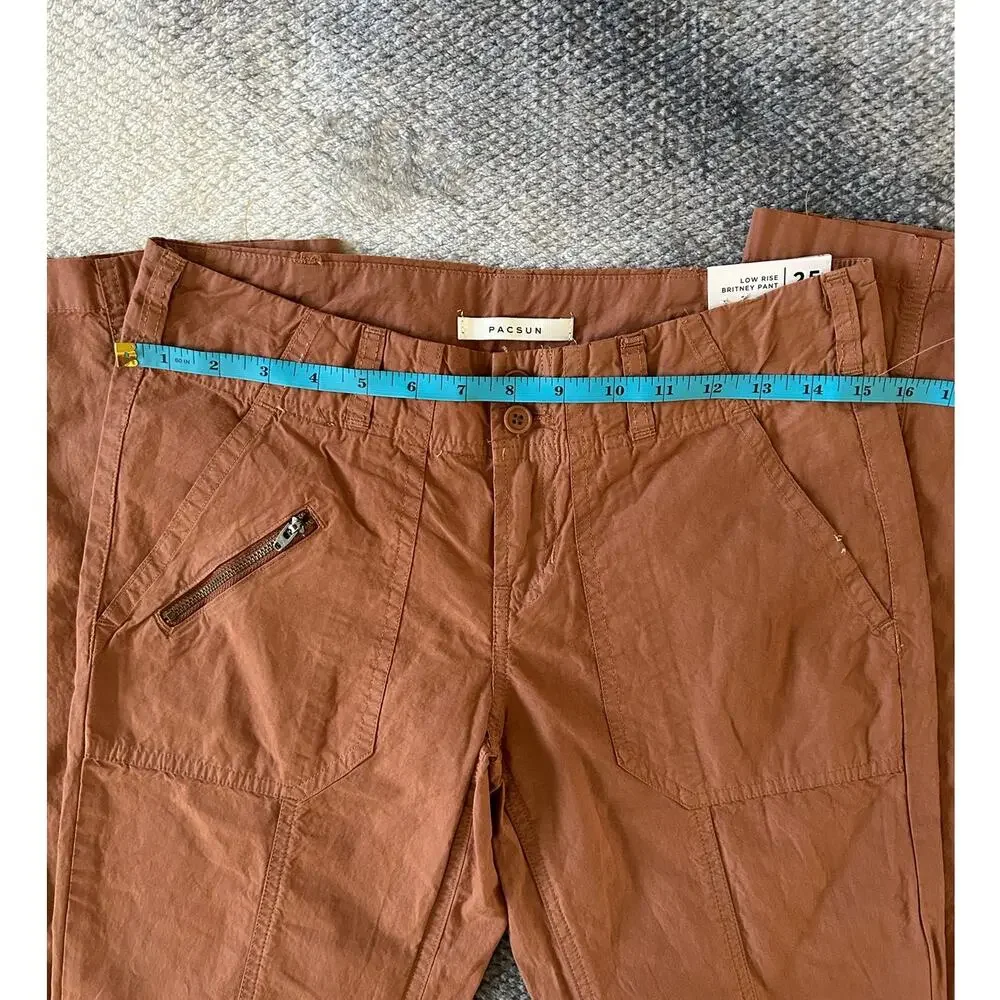 Pacsun Brown Low Rise Britney Flare Cargo Pant Size 25 | 2 NWT Punk Utility - Picture 9 of 14